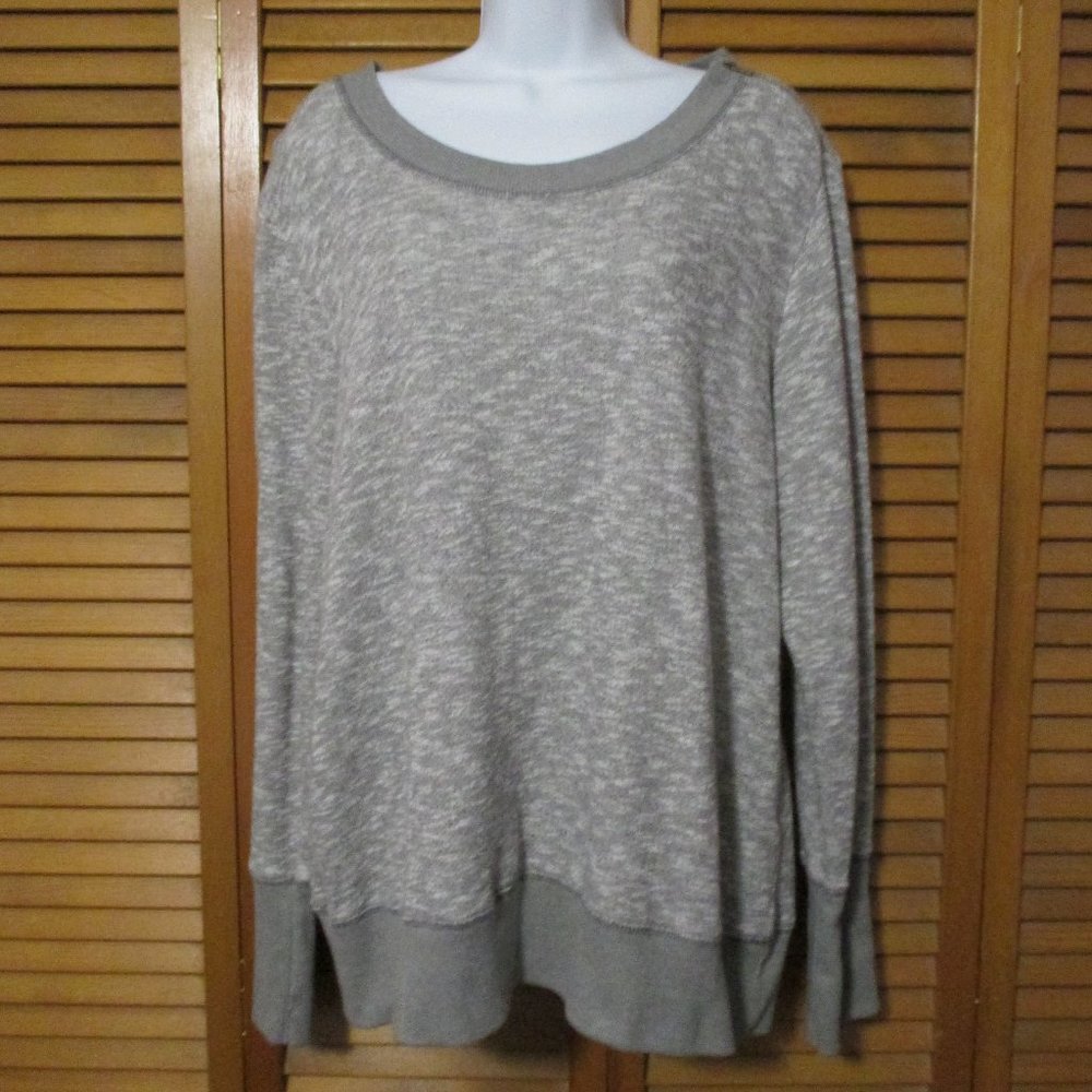 Merona gray sweatshirt top soft stretchy cozy like new size XXL